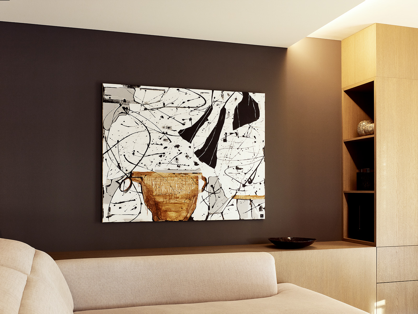 oeuvre d art contemporaine salon