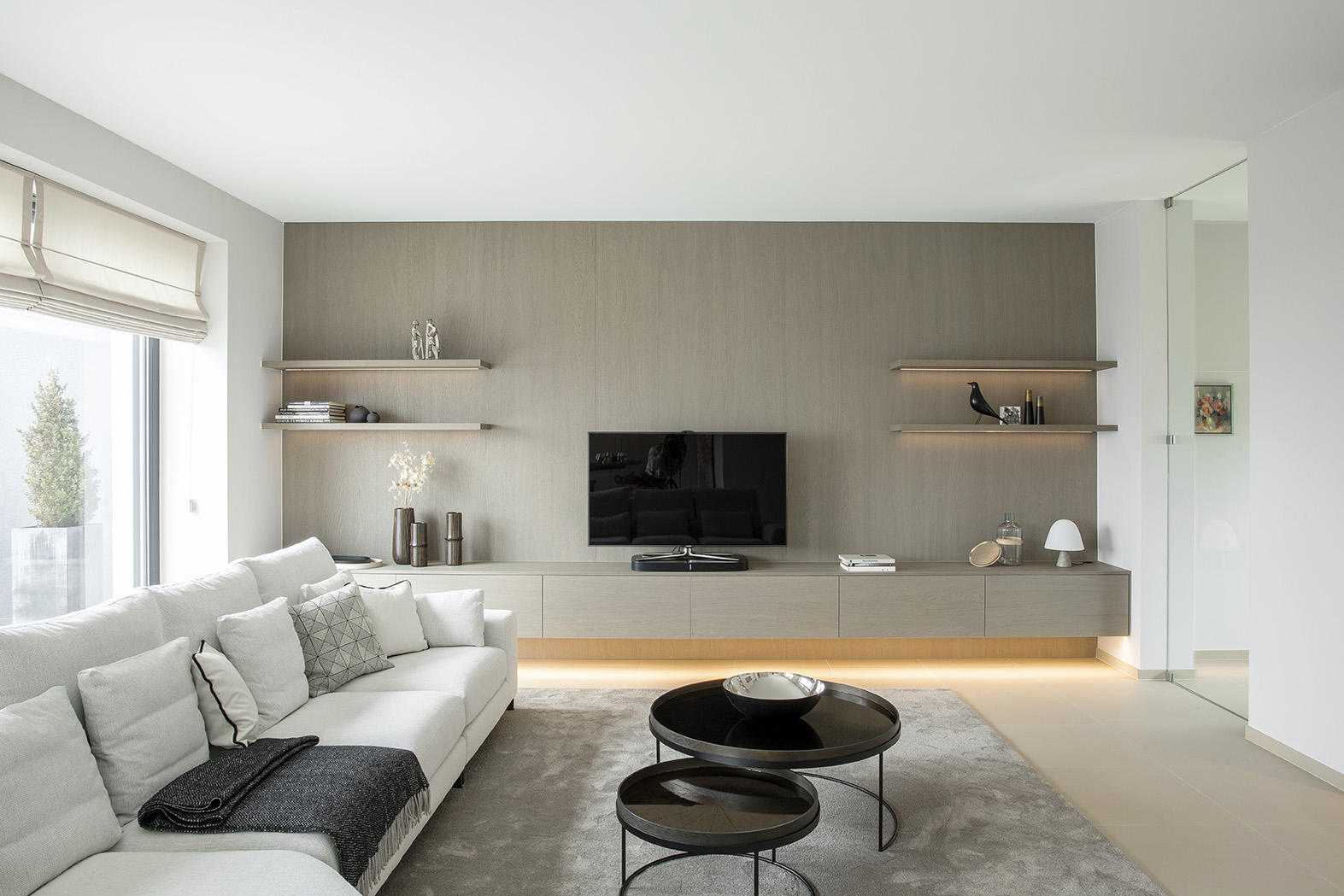 salon contemporain meuble TV sur mesure