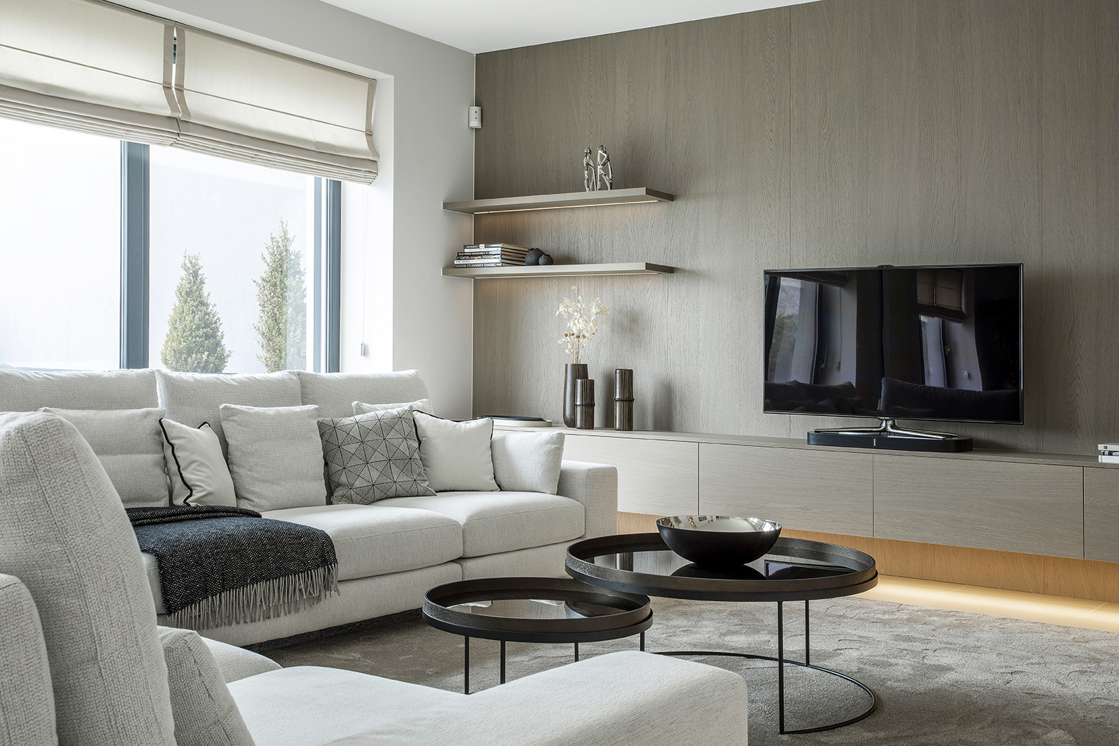 sejour contemporain canapé meuble TV