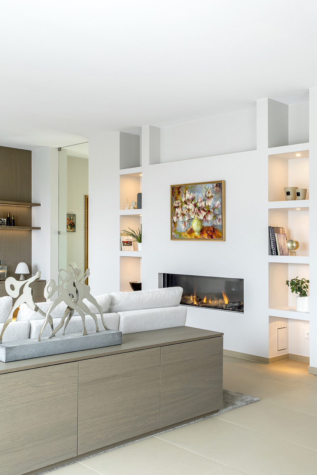séjour contemporain, meuble foyer déco