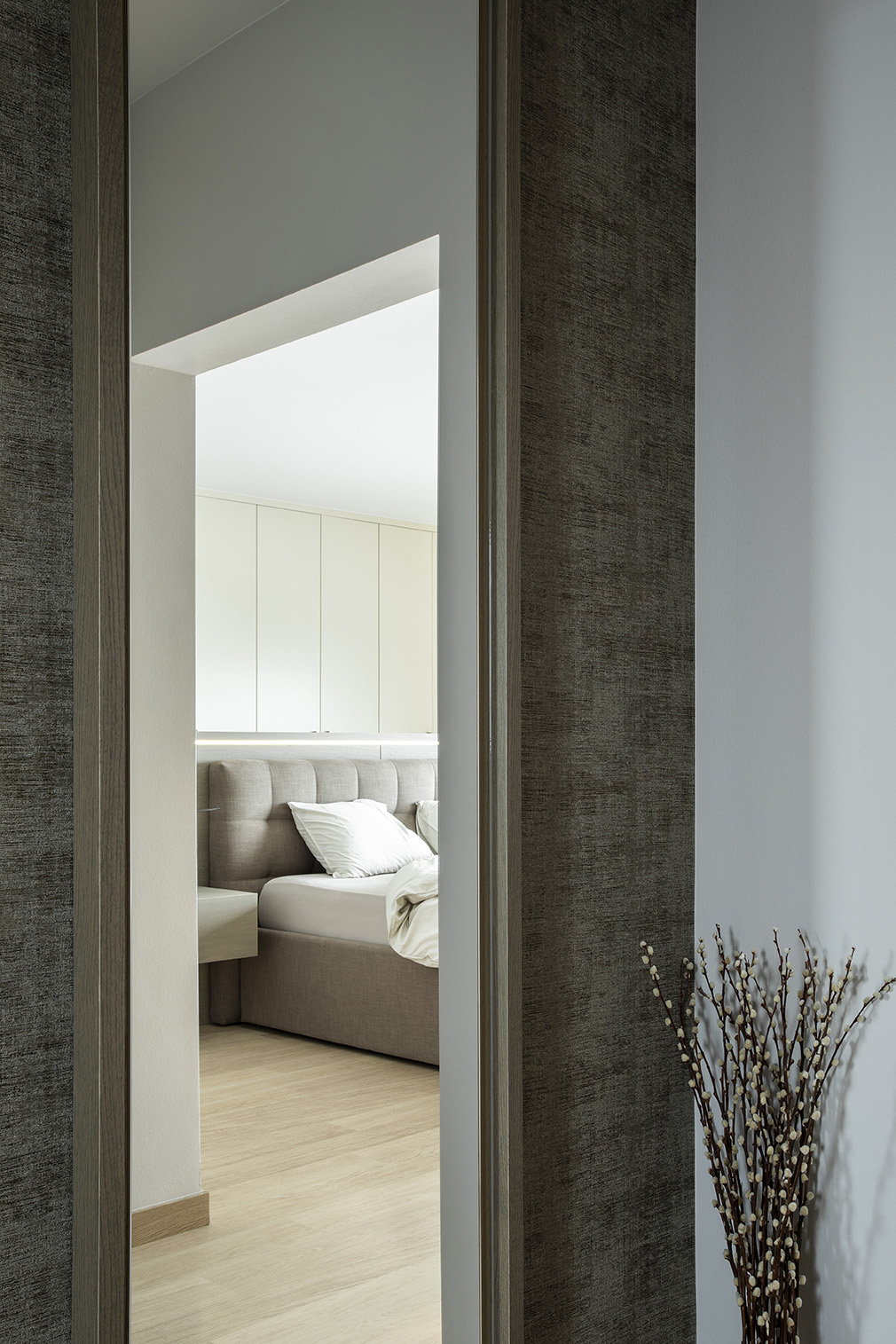 chambre contemporaine, teintes beiges