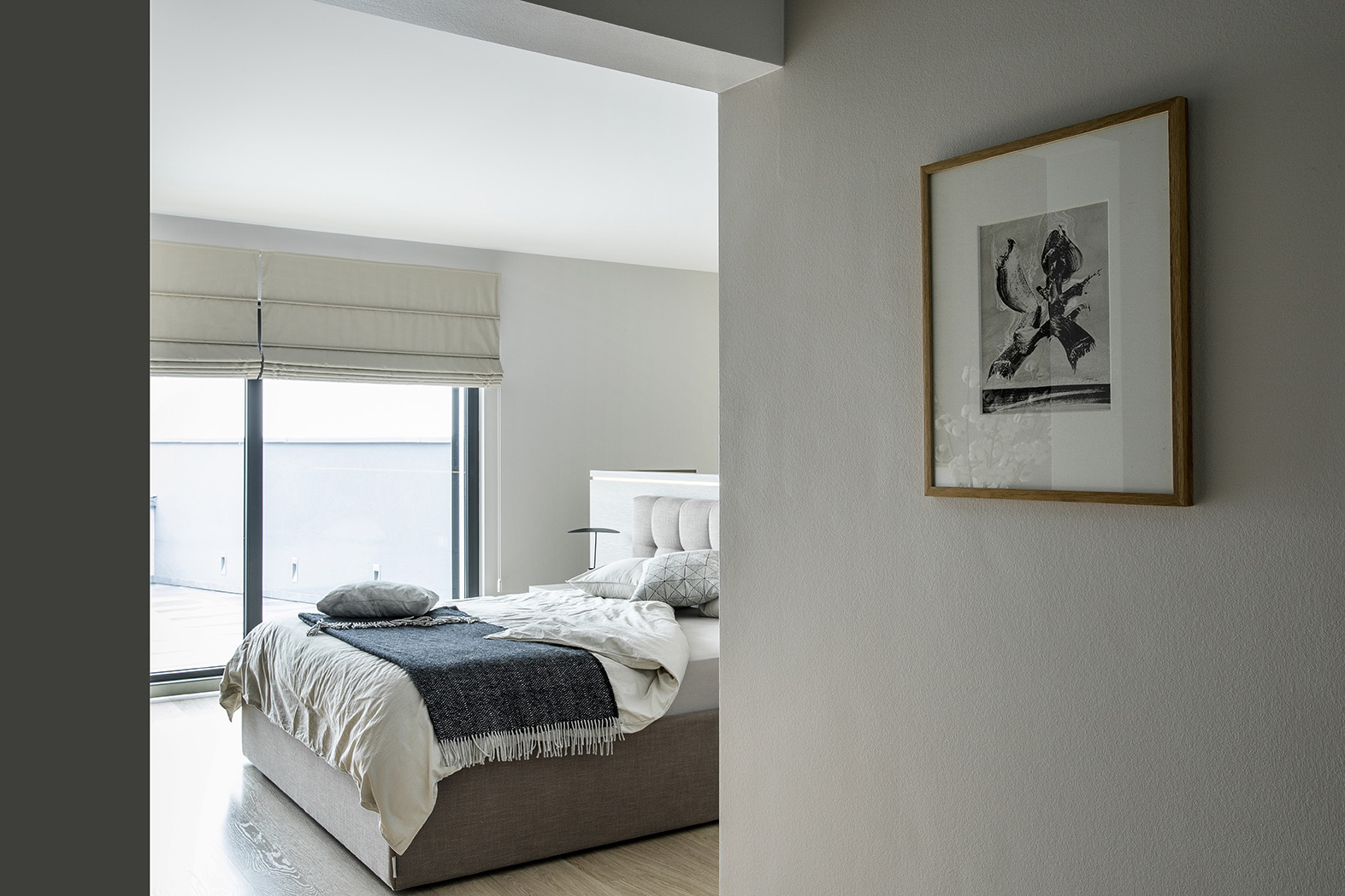 chambre contemporaine, teintes beiges