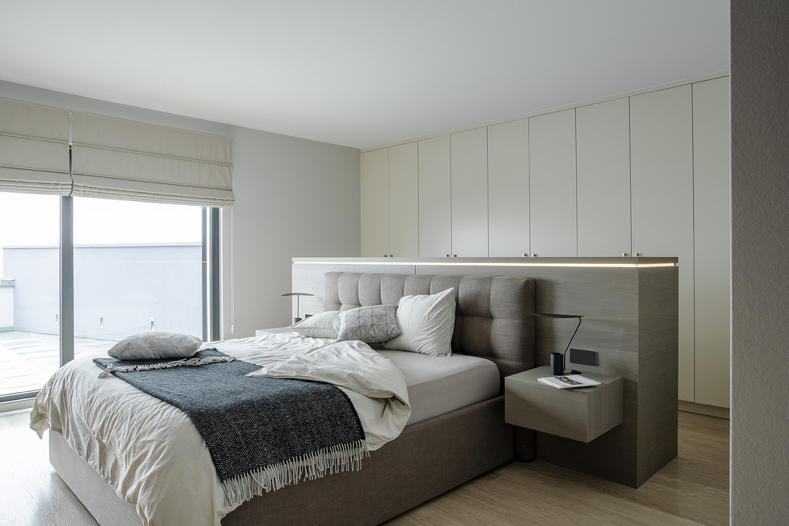 chambre contemporaine, teintes beiges