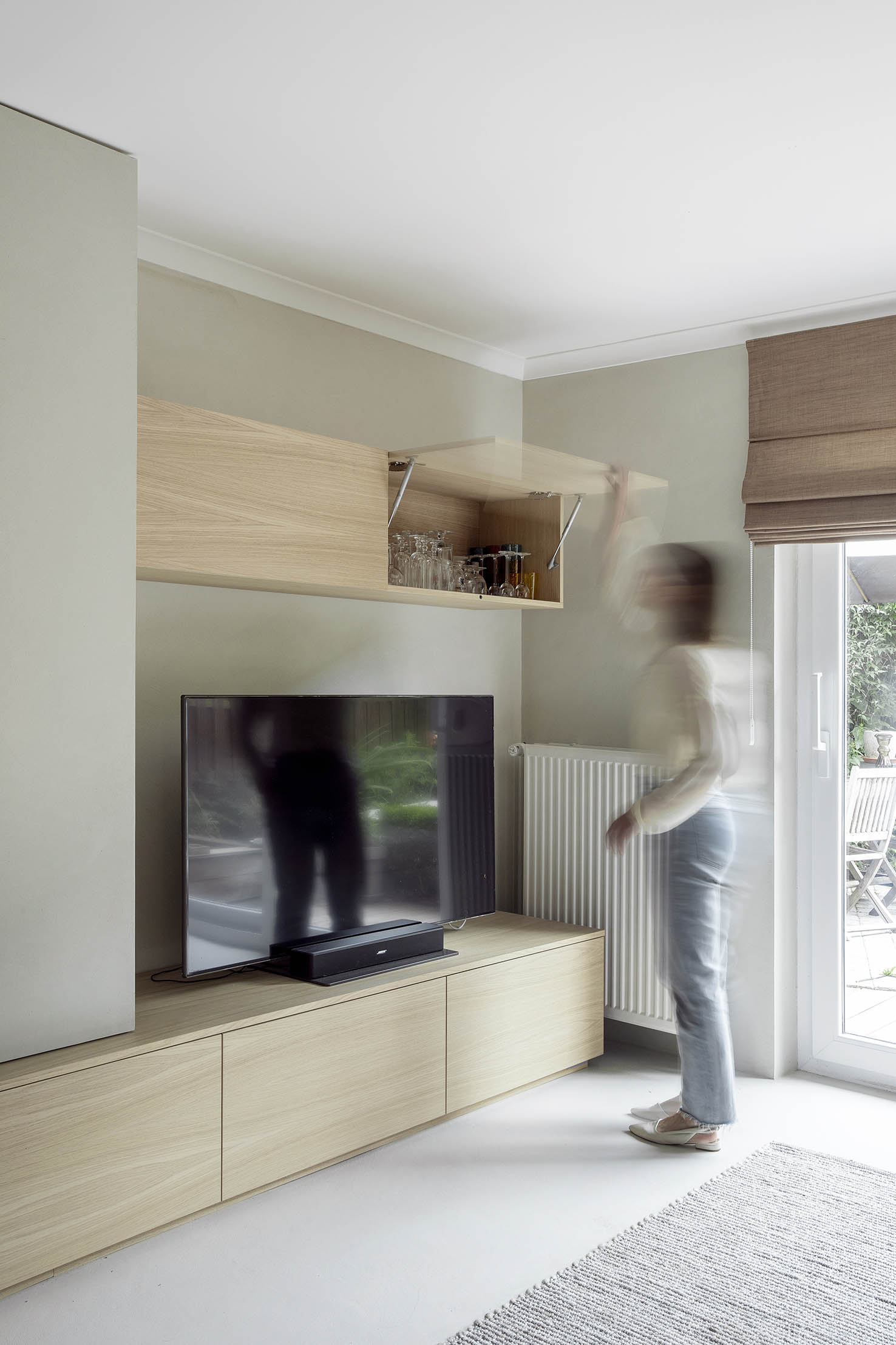 meuble TV sur mesure, salon contemporain