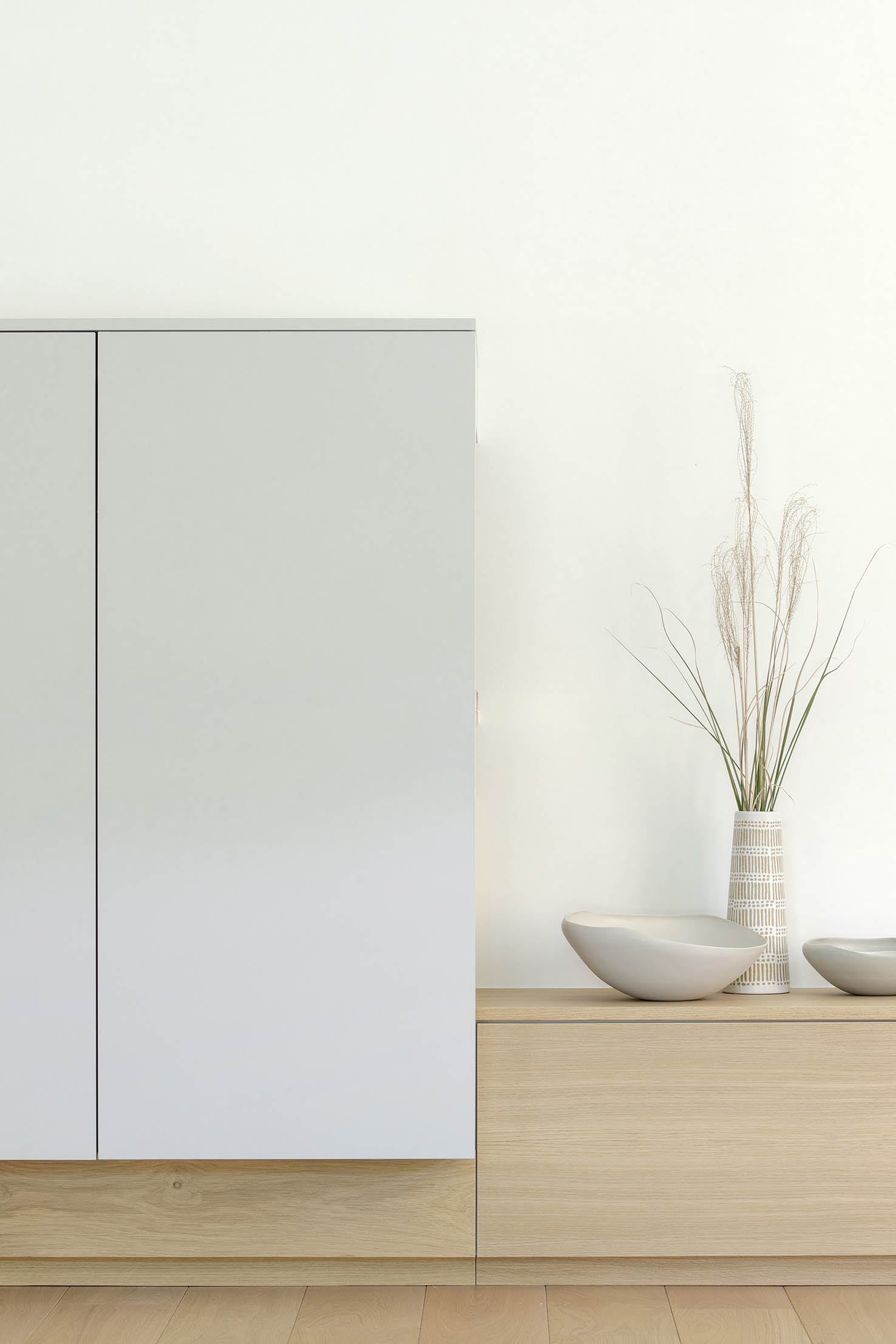 meuble sur mesure bois clair blanc contemporain